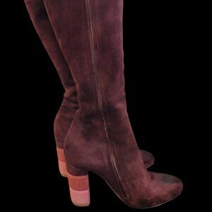 Salvatore Ferragamo Burgendy Suede Boots Sizr 5 1/2
